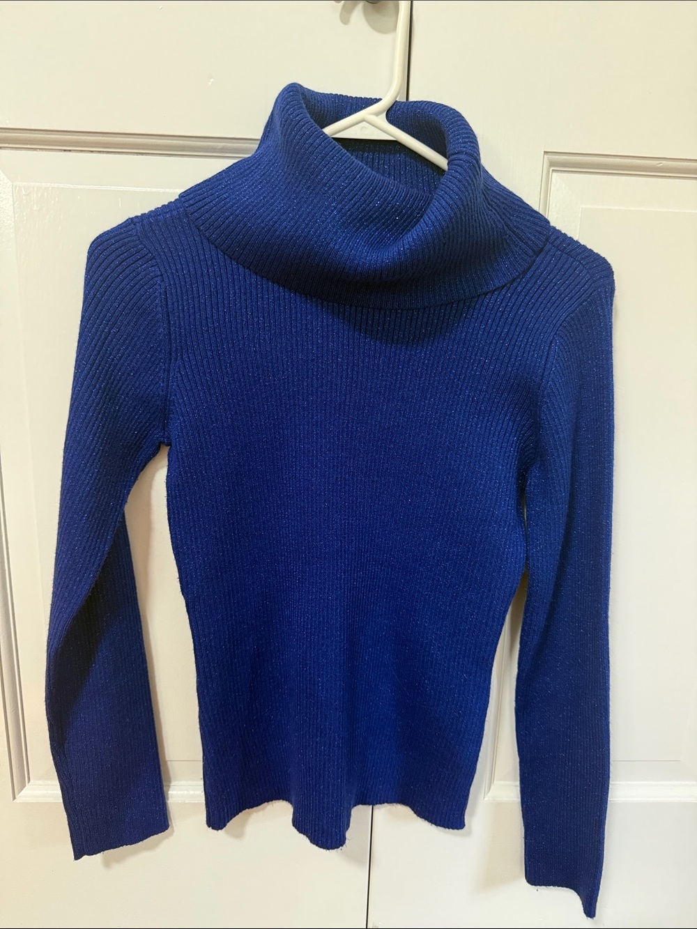 Calvin Klein Cobalt Blue Ribbed Turtleneck Sweater
